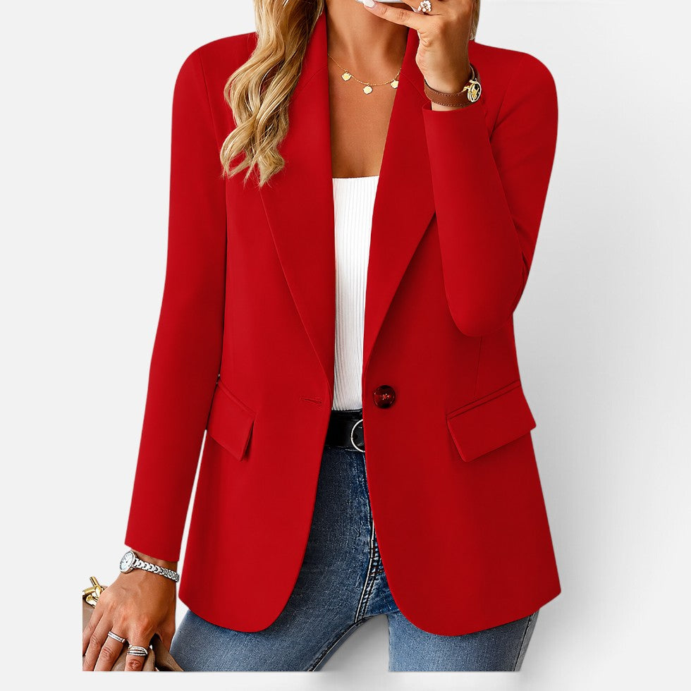 Womens Single Button Tailored Blazer — Comfortable