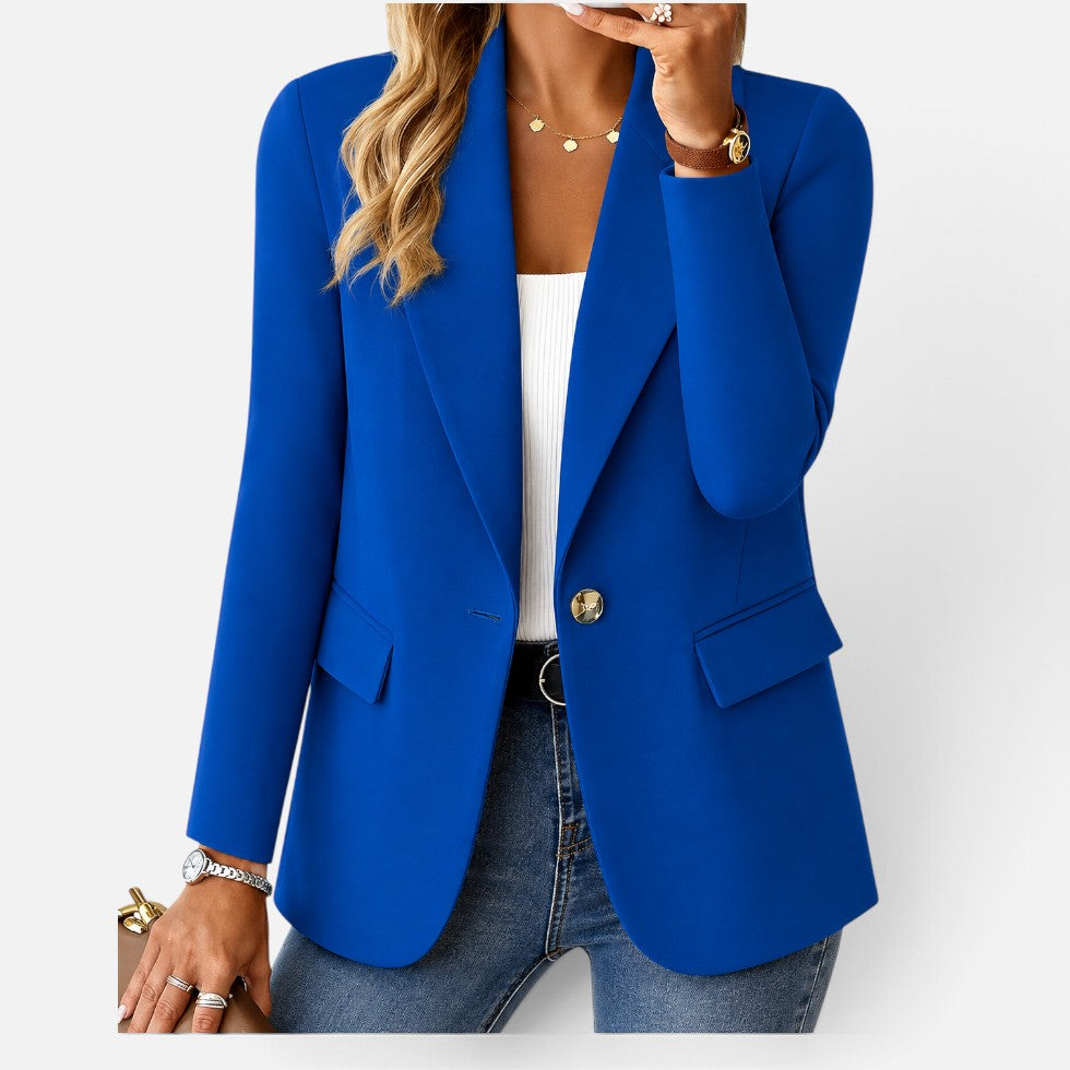 Womens Single Button Tailored Blazer — Comfortable
