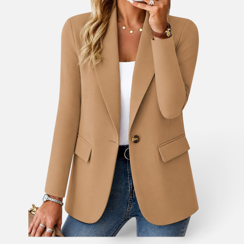 Womens Single Button Tailored Blazer — Comfortable