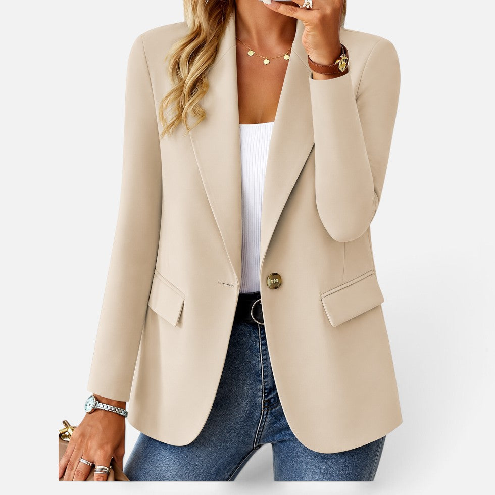 Womens Single Button Tailored Blazer — Comfortable