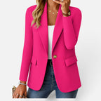 Womens Single Button Tailored Blazer — Comfortable