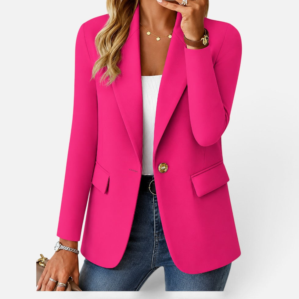 Womens Single Button Tailored Blazer — Comfortable