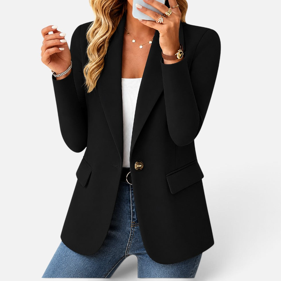 Womens Single Button Tailored Blazer — Comfortable
