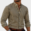 Striped Button Up Long Sleeve Shirt — Breathable