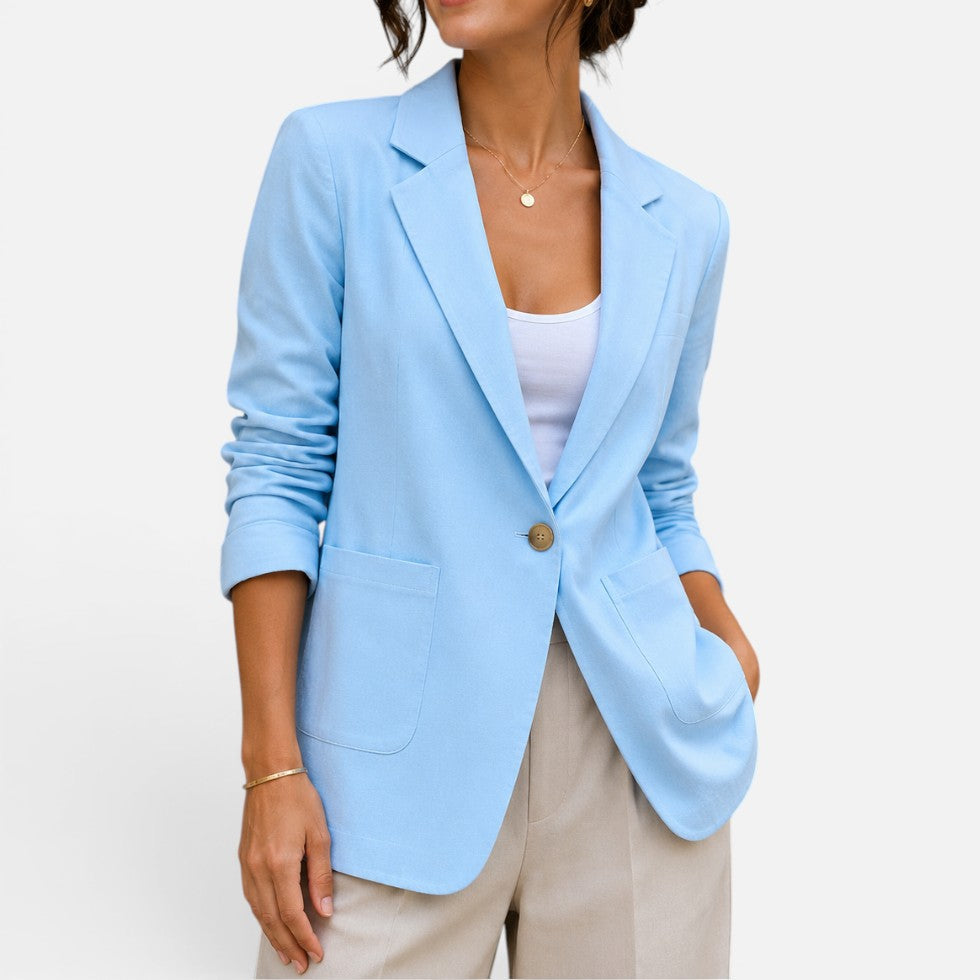 Tailored Single Button Blazer Jacket — Warm