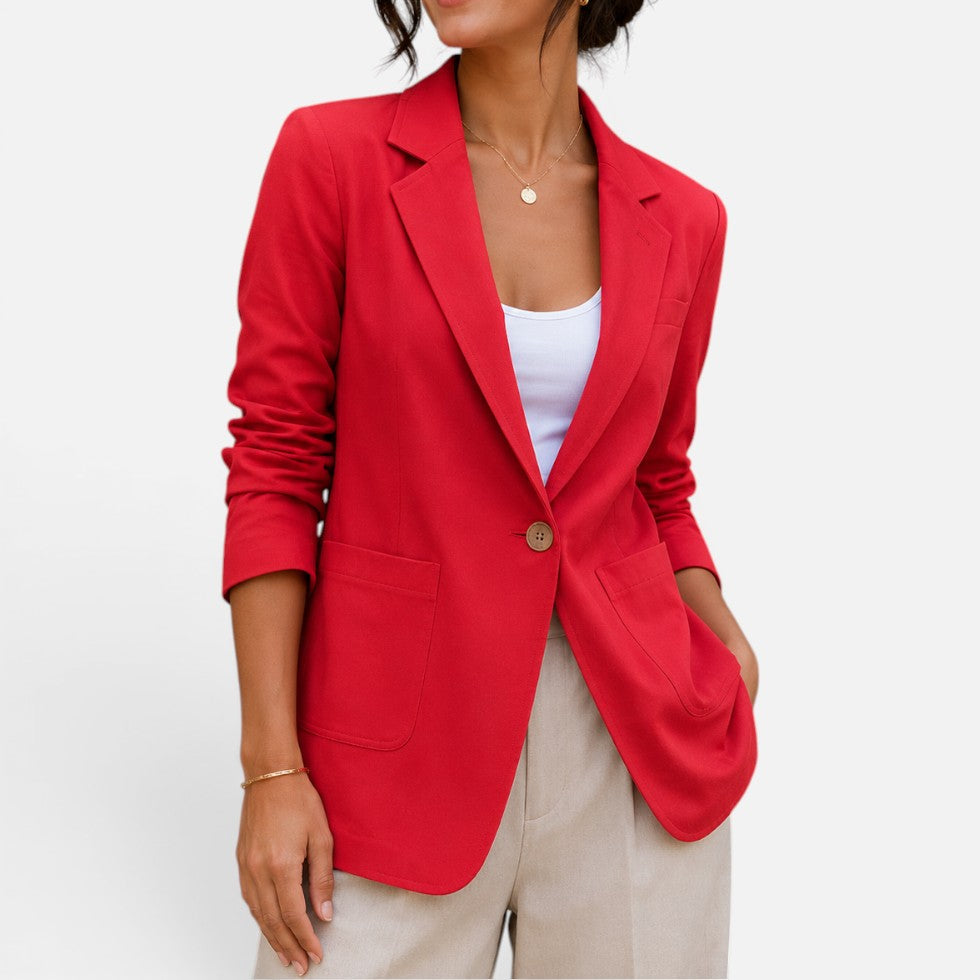 Tailored Single Button Blazer Jacket — Warm