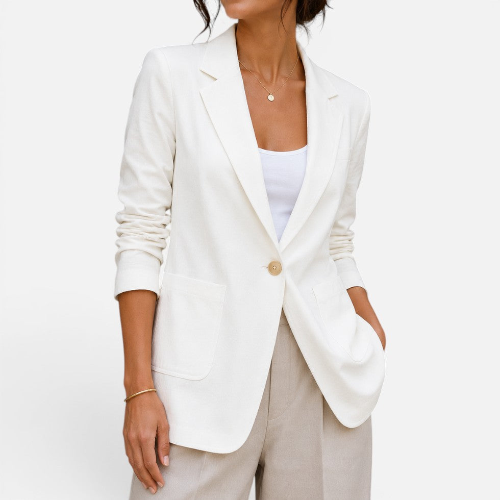 Tailored Single Button Blazer Jacket — Warm
