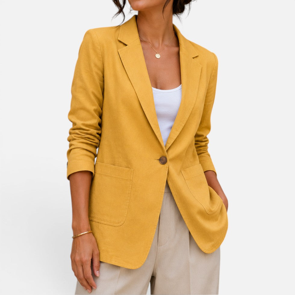 Tailored Single Button Blazer Jacket — Warm