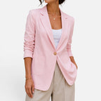 Tailored Single Button Blazer Jacket — Warm