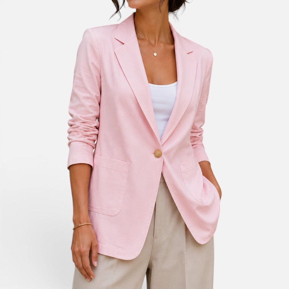 Tailored Single Button Blazer Jacket — Warm