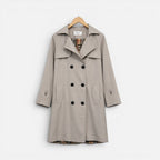 Womens Longline Trench Coat Belted Double Breasted — Warm