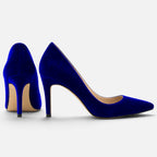 Suede Orthopedic Pointed Toe Stiletto Court Heels — Block Heel