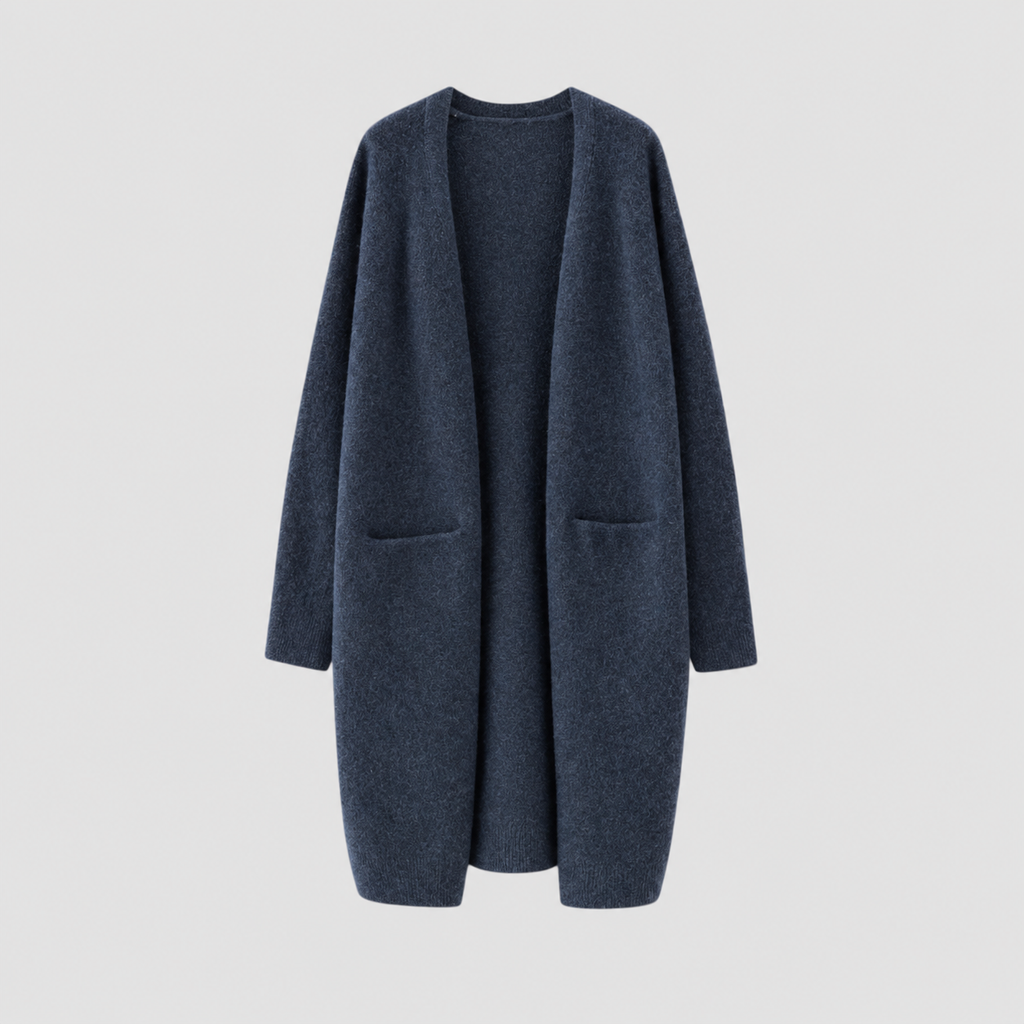 Cashmere Cardigan For Women with long open front — view 7