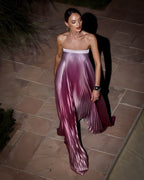 Women's Strapless Pleated Evening Maxi Dress — view 5