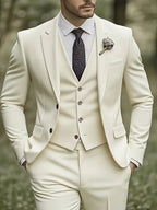 Ingmar | Men's Slim Fit Three-Piece Suit Set with Notched Lapels and Waistcoat