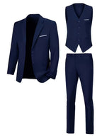 Ingmar | Men's Slim Fit Three-Piece Suit Set with Notched Lapels and Waistcoat