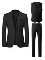 Ingmar | Men's Slim Fit Three-Piece Suit Set with Notched Lapels and Waistcoat