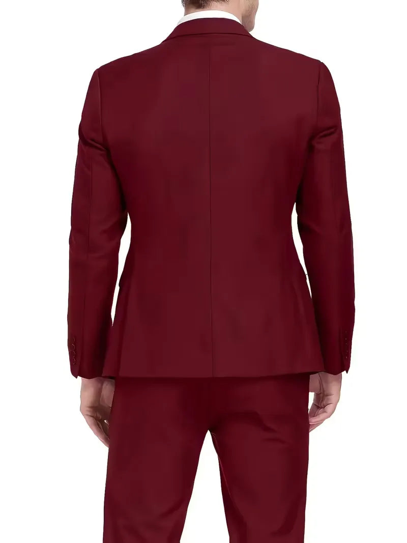 Ingmar | Men's Slim Fit Three-Piece Suit Set with Notched Lapels and Waistcoat