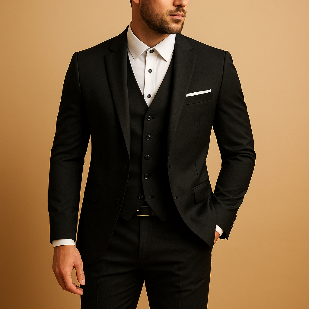 Florian | Men's Slim Fit Three-Piece Suit with Waistcoat and Pocket Square
