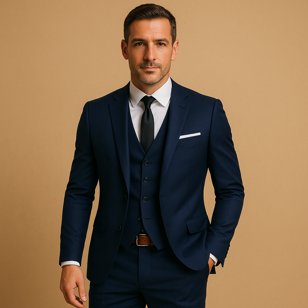 Florian | Men's Slim Fit Three-Piece Suit with Waistcoat and Pocket Square