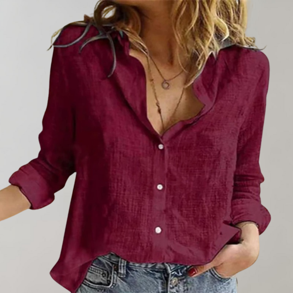 Selma | Women's Linen Button-Down Blouse