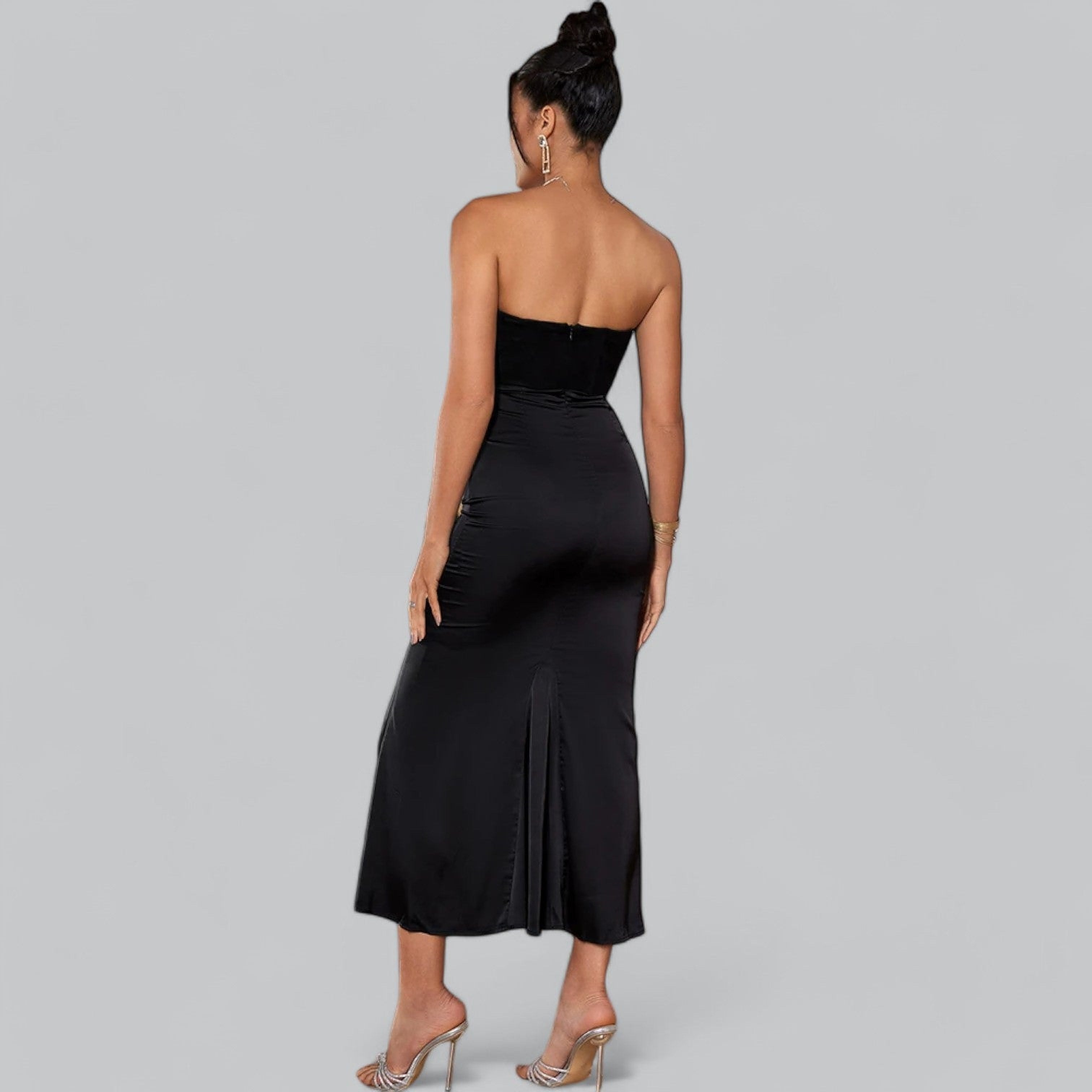 Women's Fitted Strapless Maxi Dress — view 2