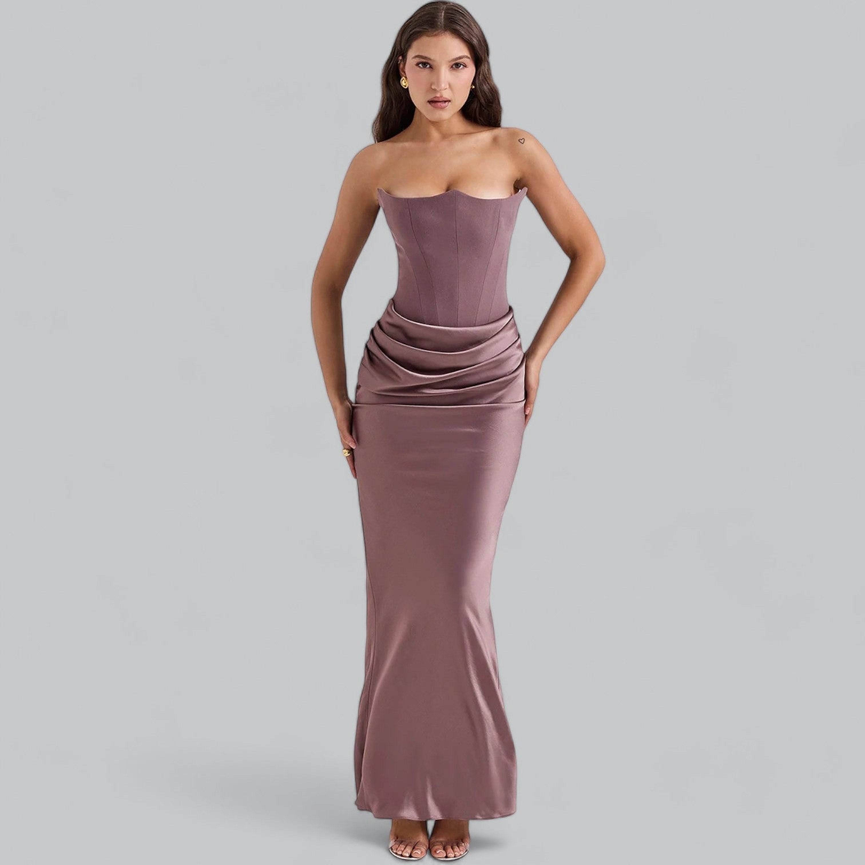 Women's Fitted Strapless Maxi Dress — view 3
