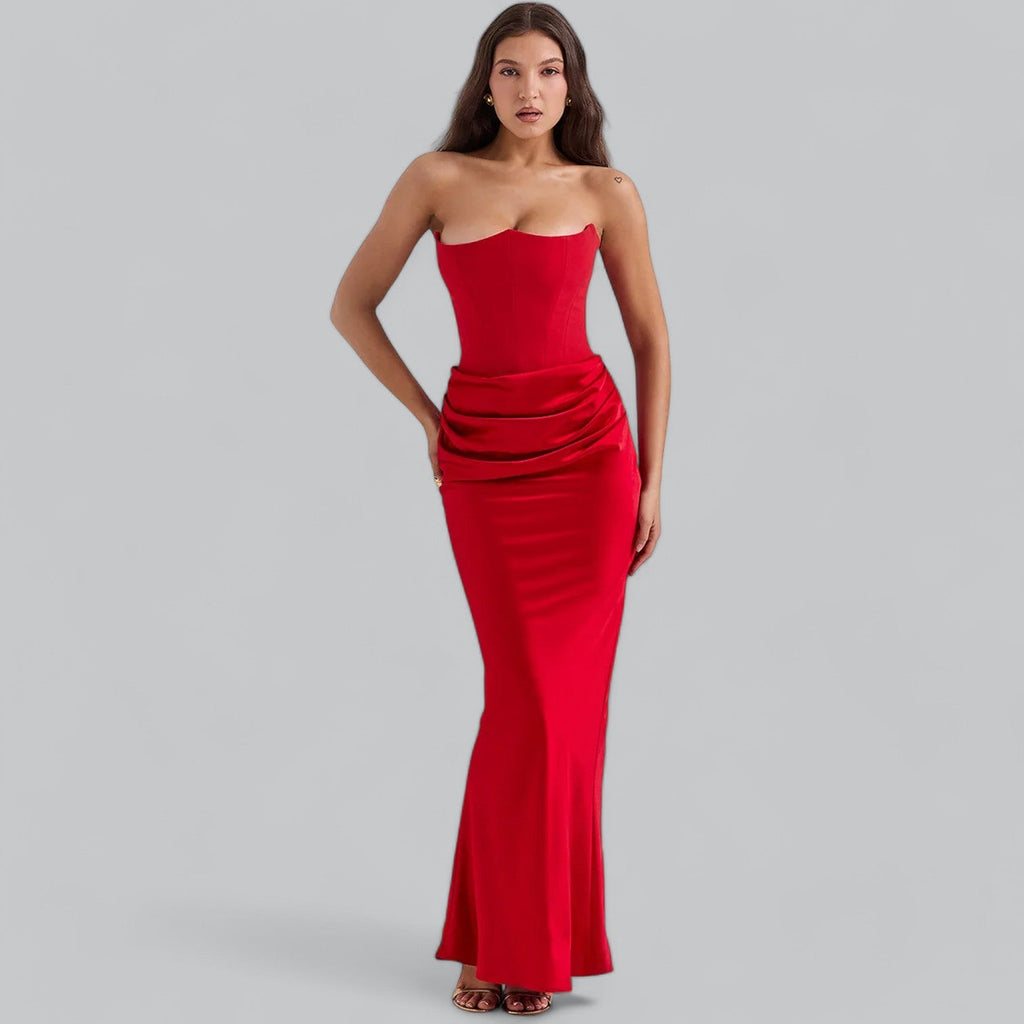 Women's Fitted Strapless Maxi Dress — view 4