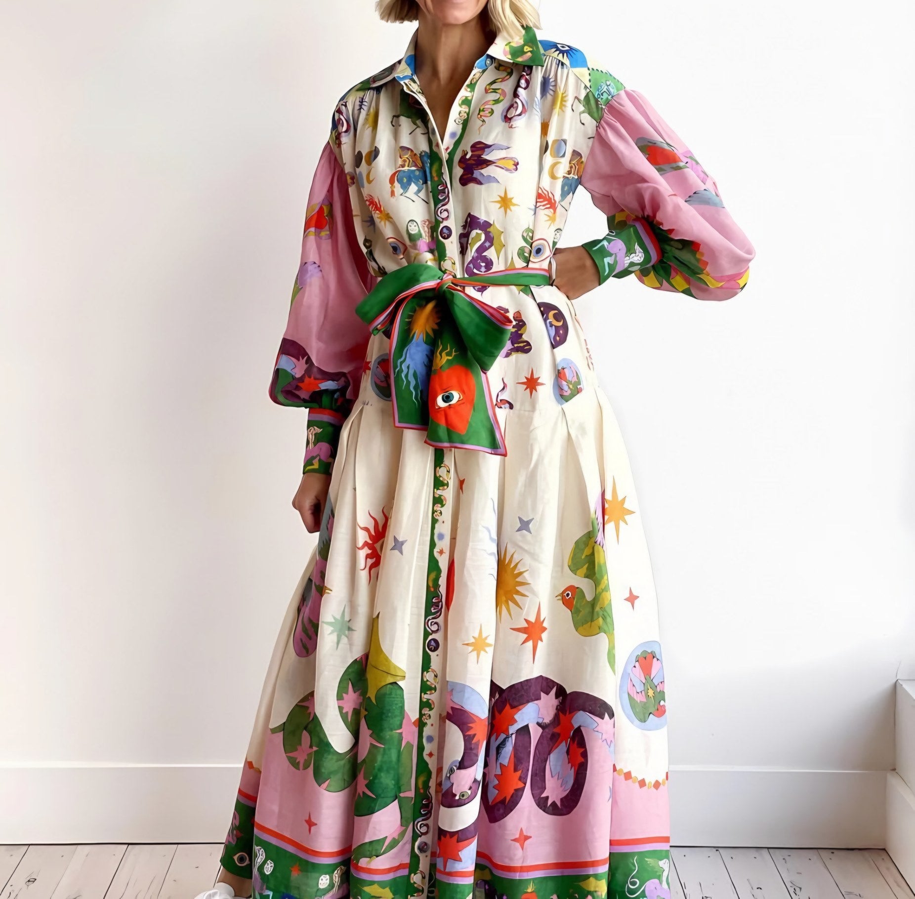 Women's Wrap Long Sleeve Maxi Dress — view 1