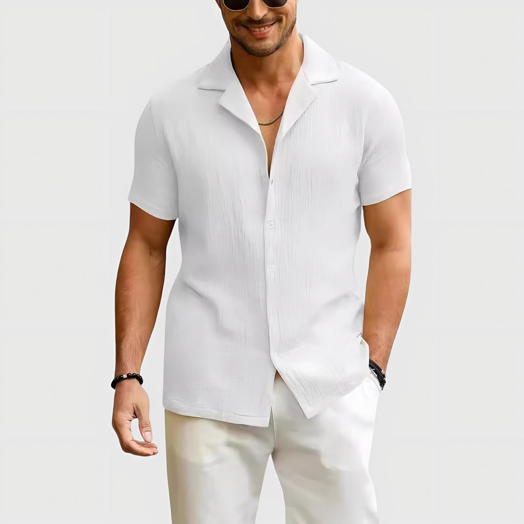 Men's Short Sleeve Linen Shirt — view 4