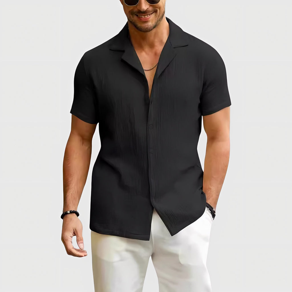 Men's Short Sleeve Linen Shirt — view 2