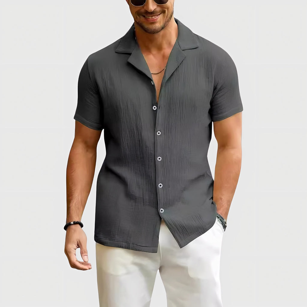 Men's Short Sleeve Linen Shirt — view 3
