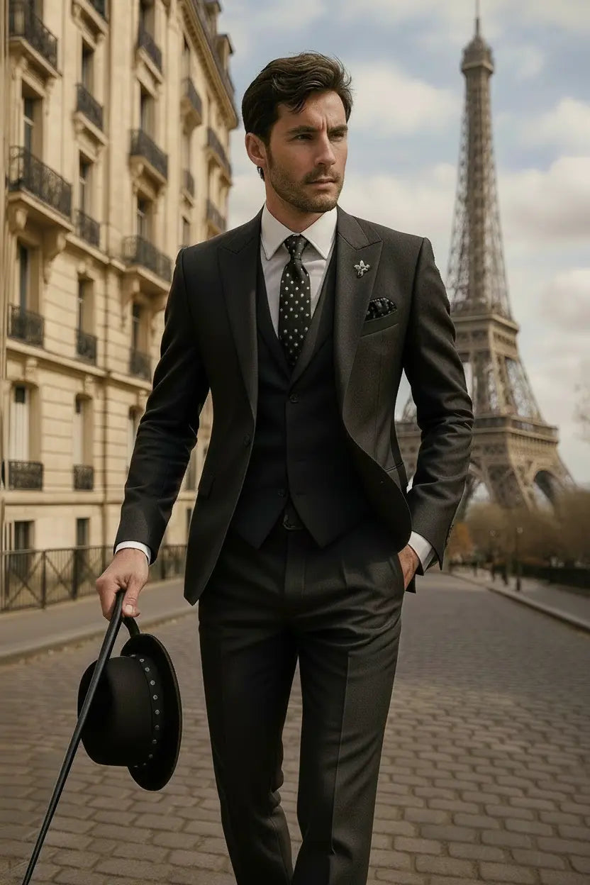 Laurent | Men's Slim Fit Three-Piece Suit with Waistcoat