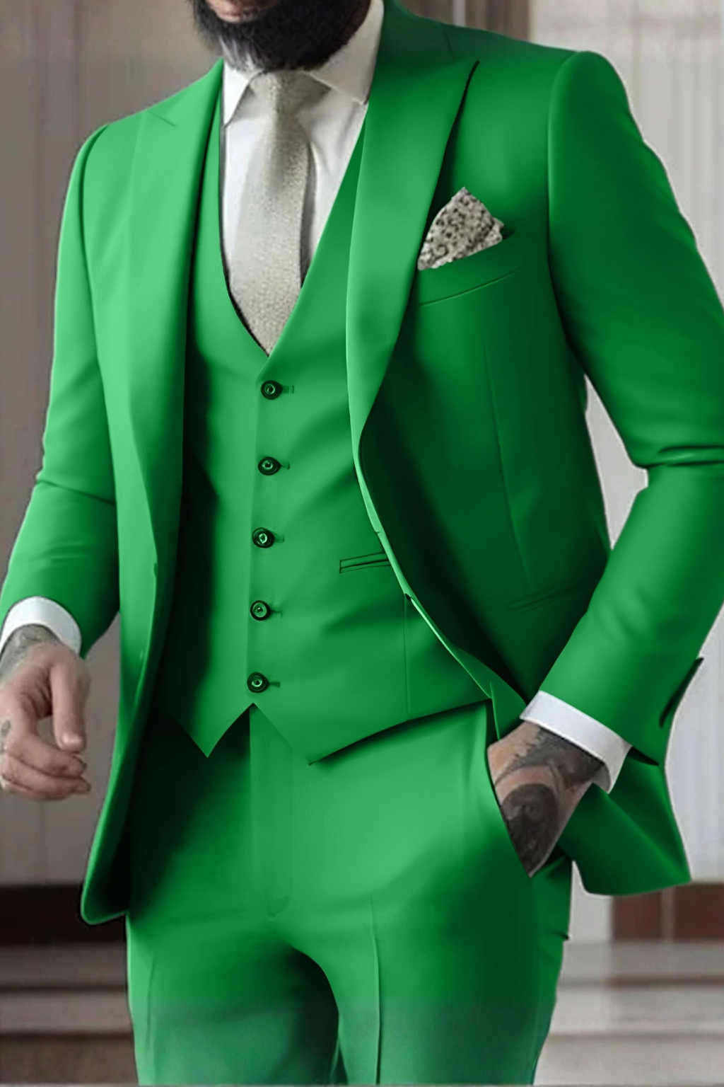 Ilmar | Men's Slim Fit Three-Piece Suit with Peak Lapel