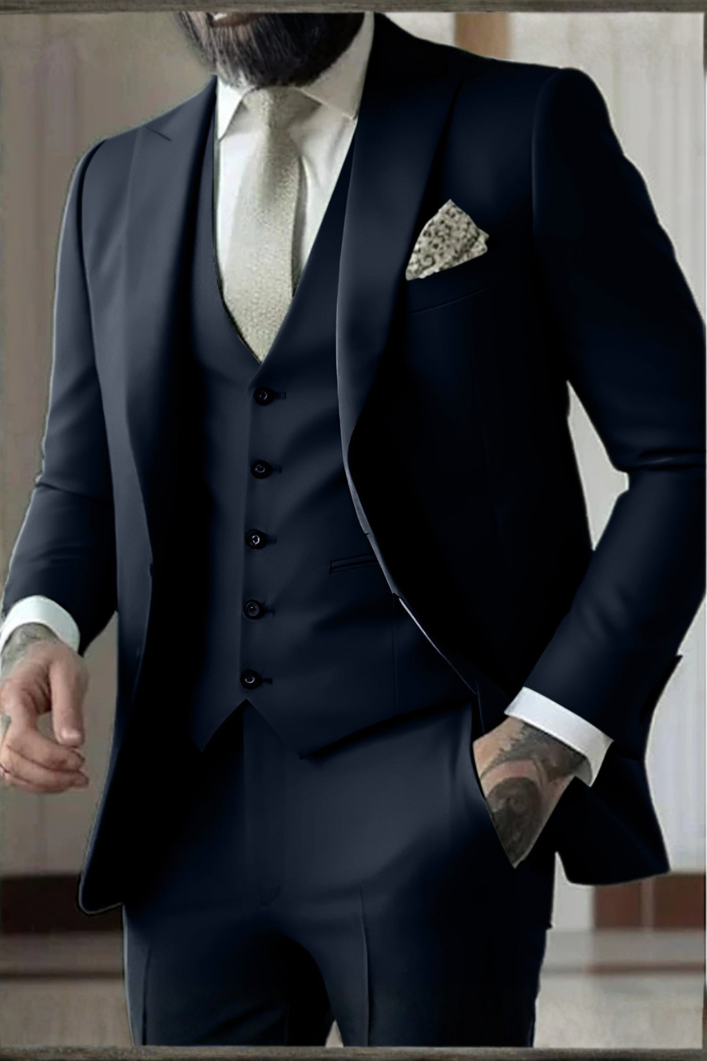 Ilmar | Men's Slim Fit Three-Piece Suit with Peak Lapel