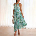 Women's Halter Pleated Maxi Dress — view 1