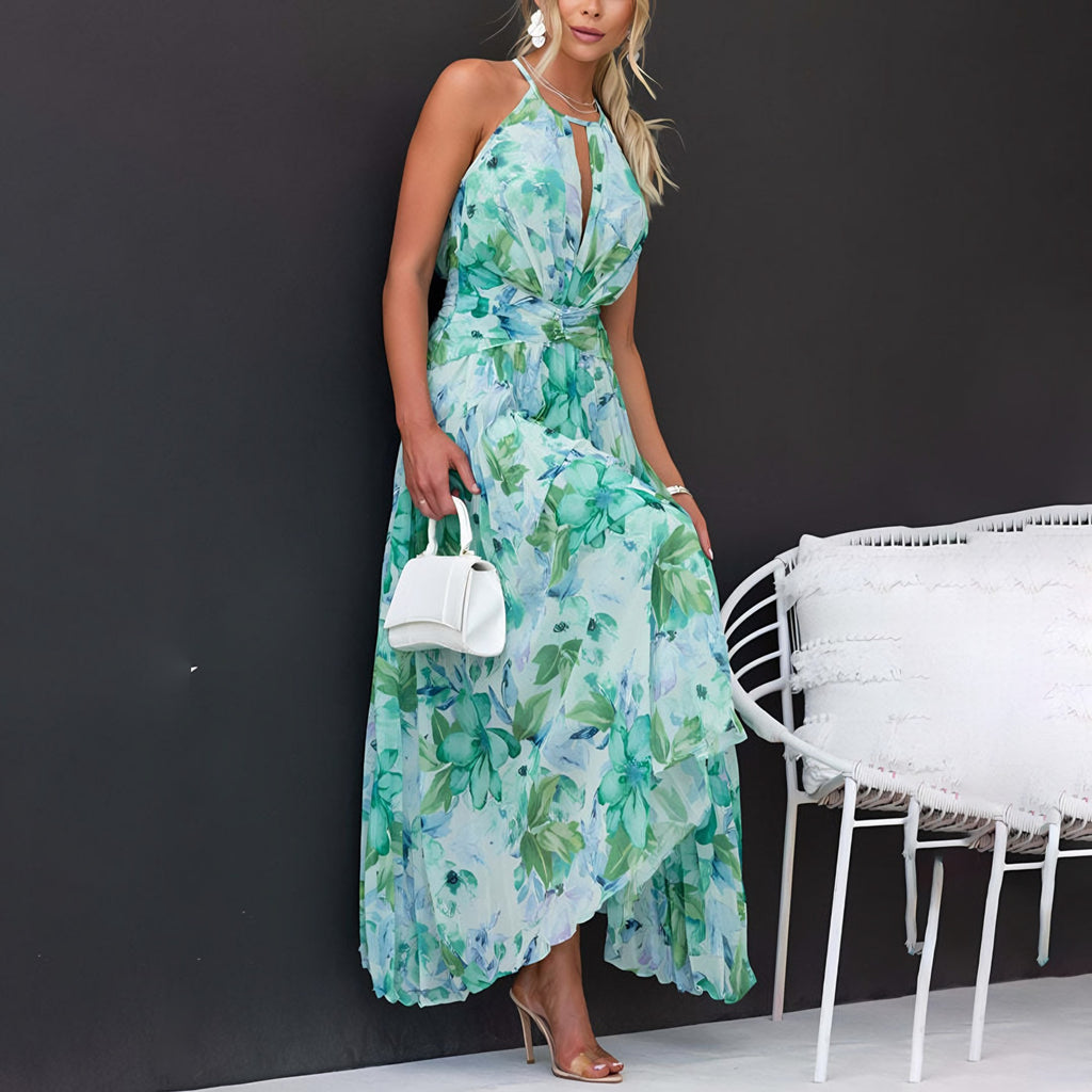 Women's Halter Pleated Maxi Dress — view 2