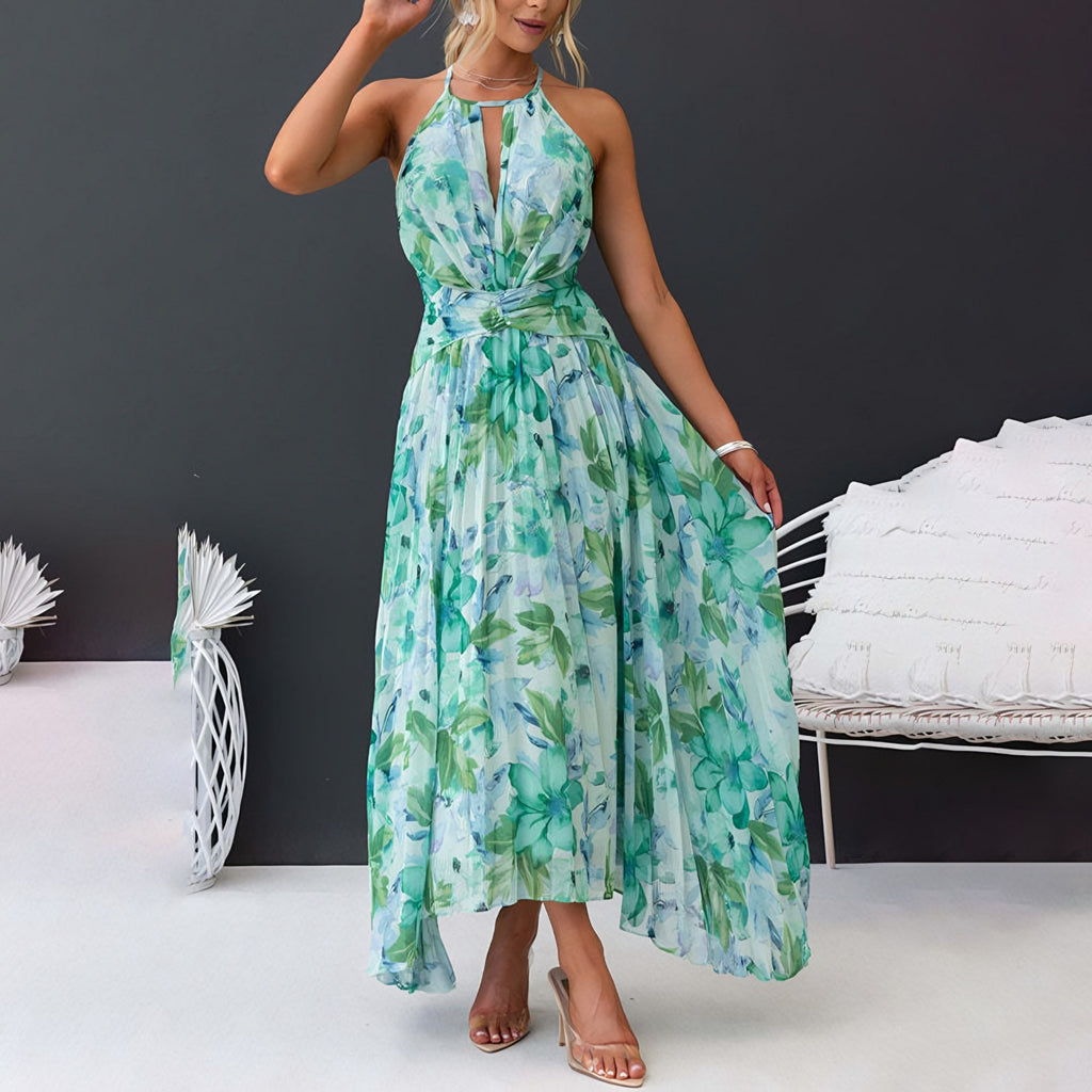 Women's Halter Pleated Maxi Dress — view 6