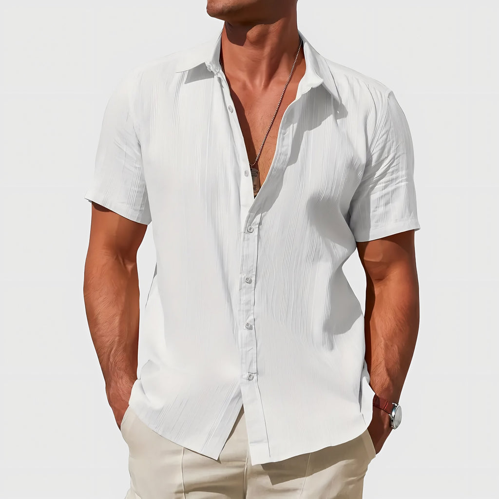Men's Short Sleeve Linen Shirt — view 3