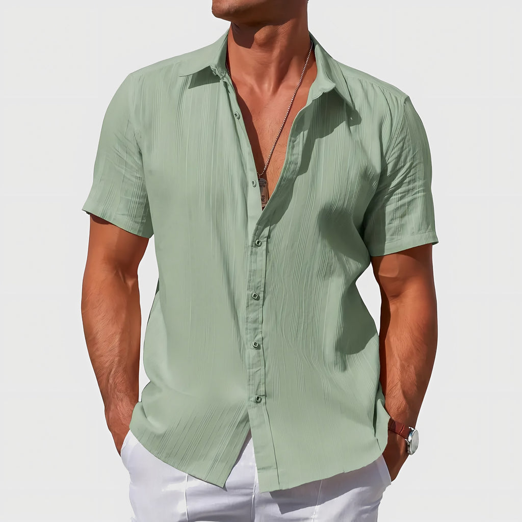 Men's Short Sleeve Linen Shirt — view 5