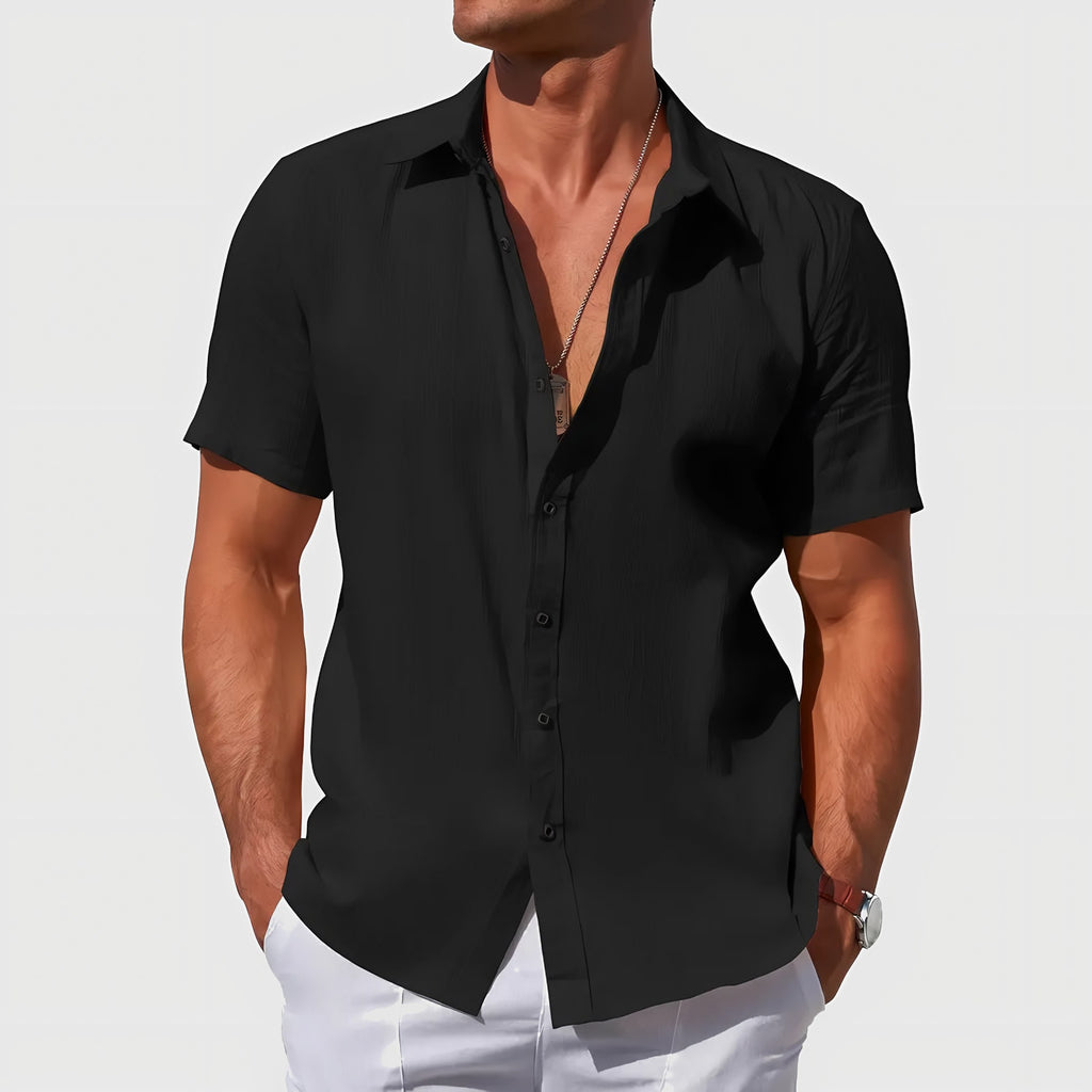 Men's Short Sleeve Linen Shirt — view 4