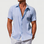 Men's Short Sleeve Linen Shirt — view 1
