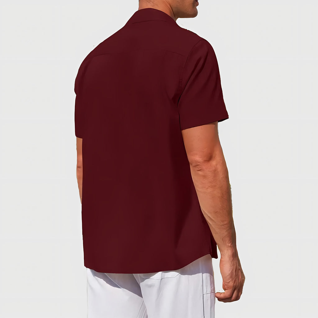 Men's Short Sleeve Linen Shirt — view 7