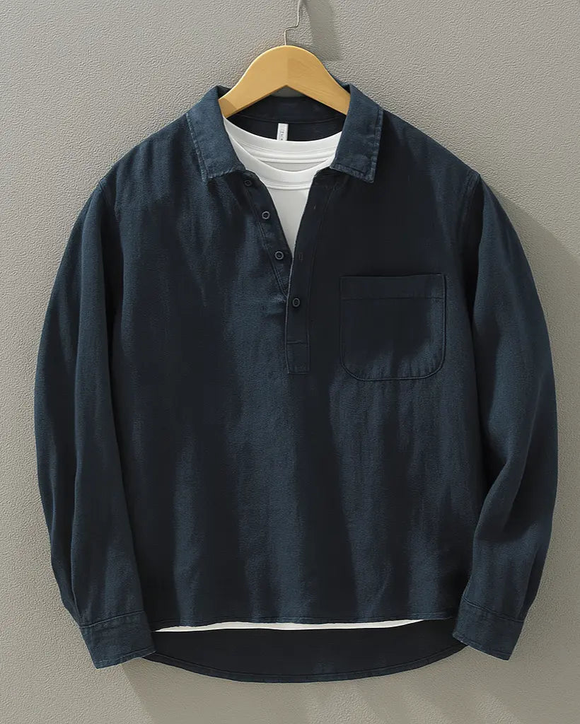 Ewald | Men's Cotton-Linen Popover Shirt