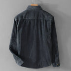 Men's Corduroy Shirt with Point Collar and Chest Pocket
