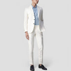 Men's Linen Blend Suit Set Smart Tailored Everyday Business Look
