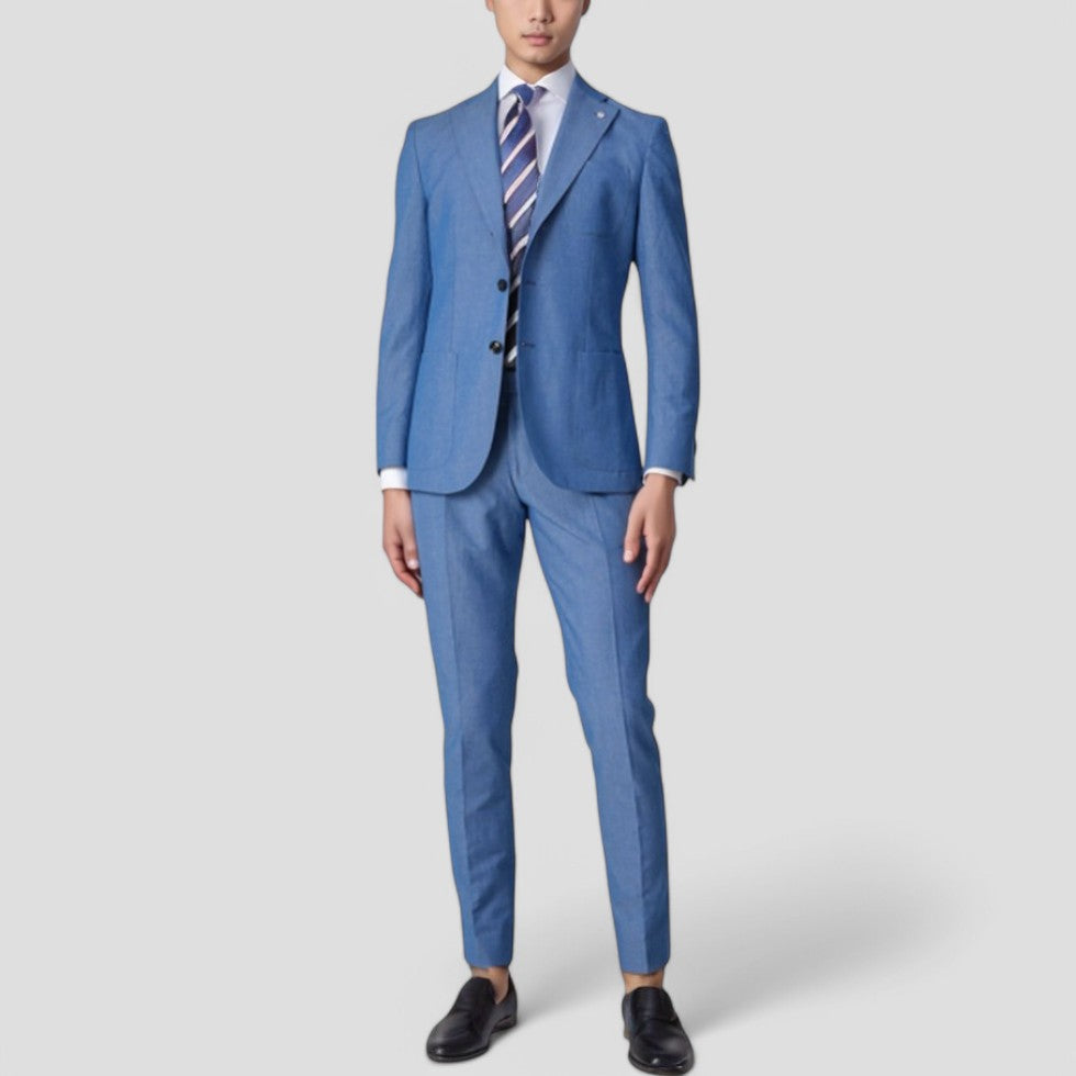 Men's Linen Blend Suit Set Smart Tailored Everyday Business Look