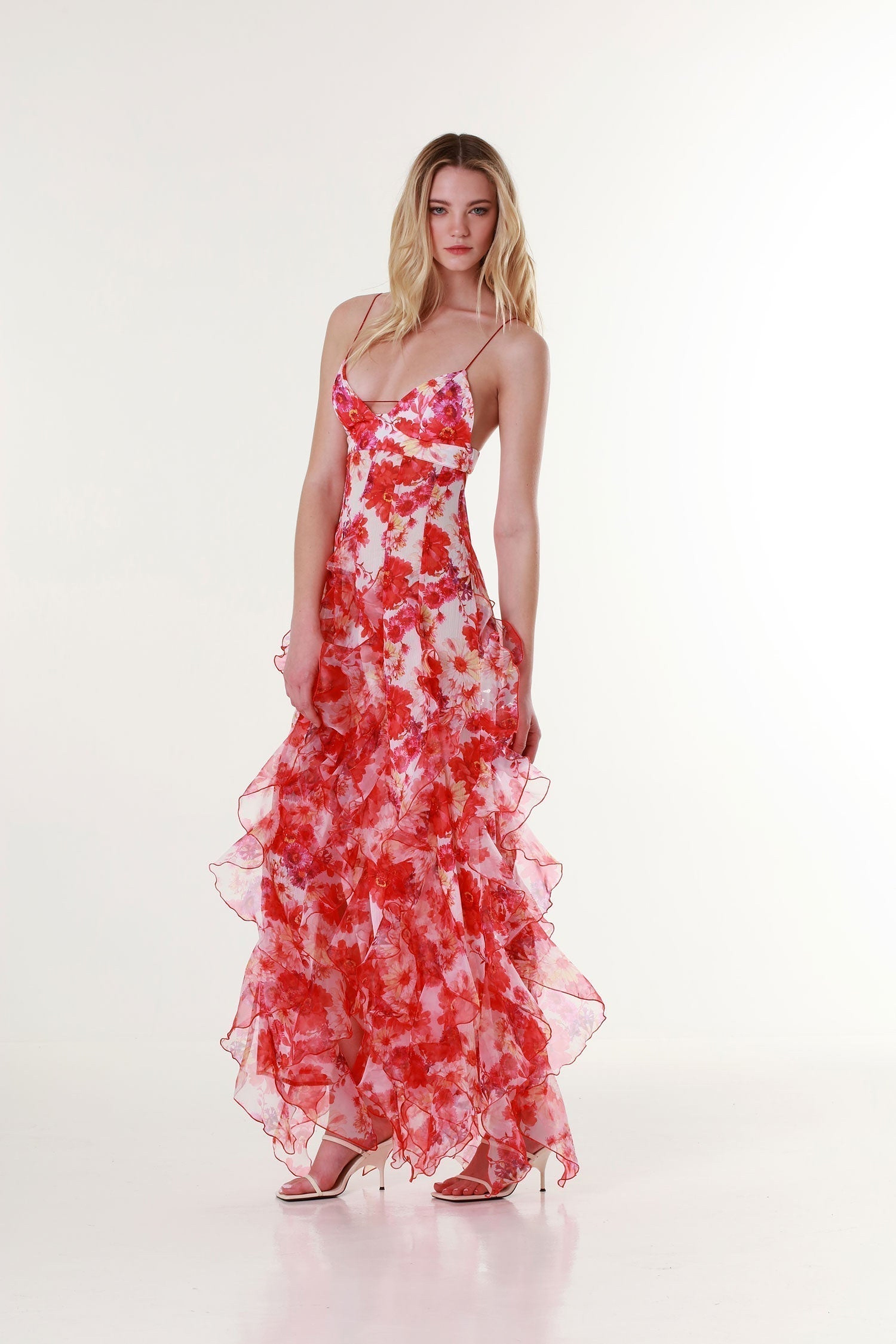 Women's Ruffle Floral Maxi Dress — view 3