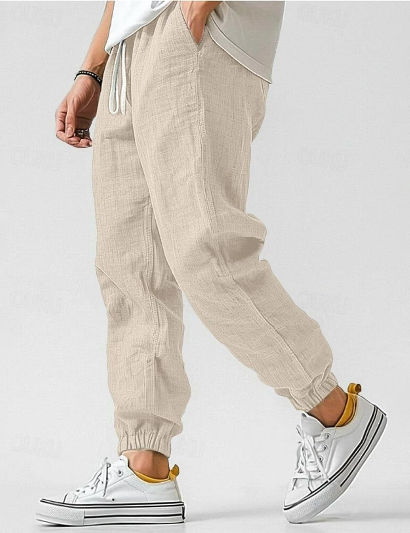 Falk | Men's Linen Relaxed Fit Jogger Trousers