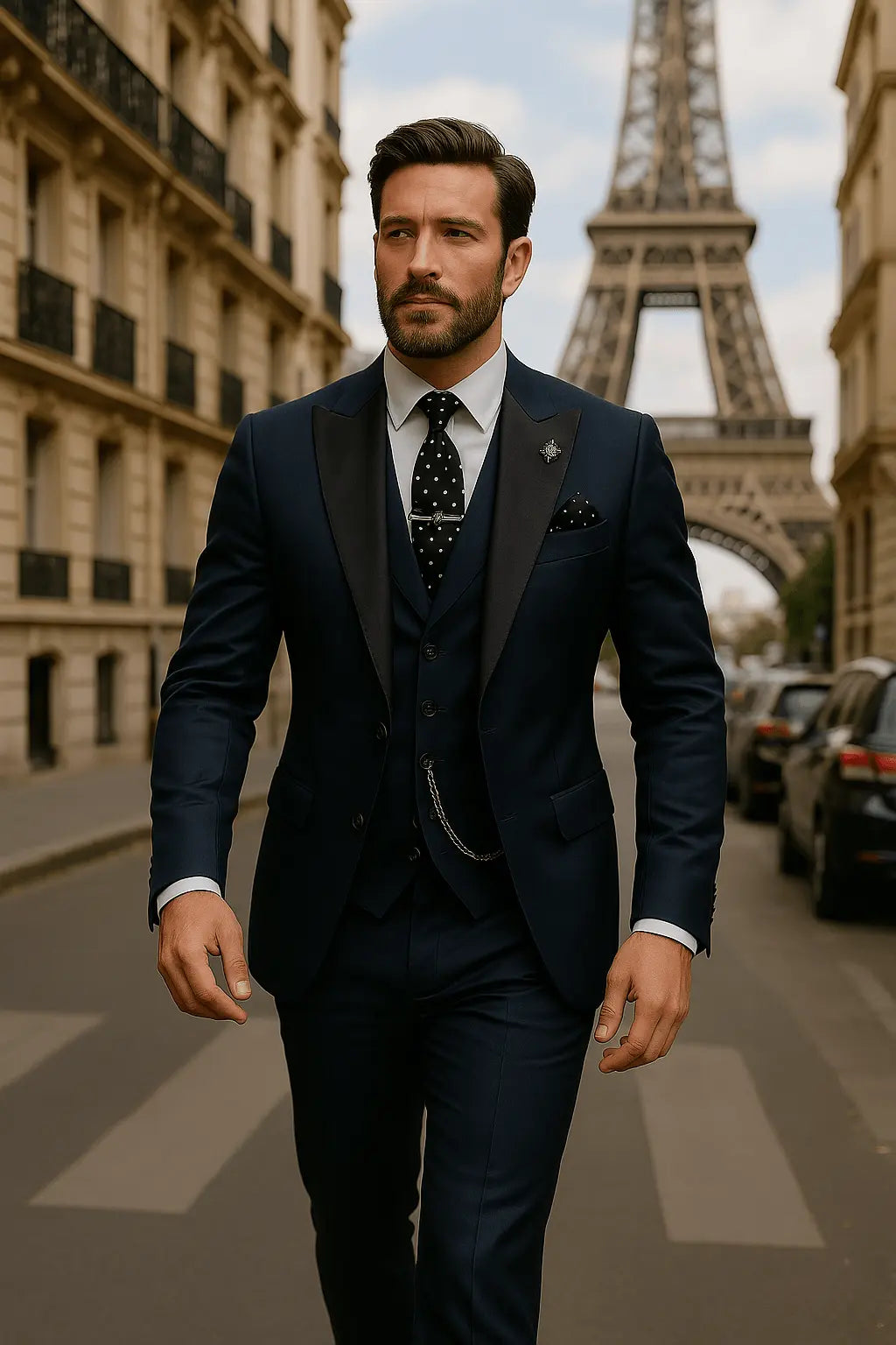 Laurent | Men's Slim Fit Three-Piece Suit with Waistcoat
